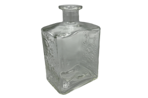 Бутылка стеклянная КВАДРО с эмбоссингом 0,5л. прозрачная, с пробкой